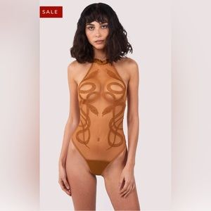 Thistle and Spire Medusa Bodysuit in Liquid Gold - S